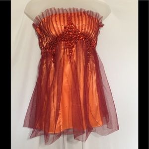 Size 0 Pet Orange gem dress Shimmer by Bari Jay